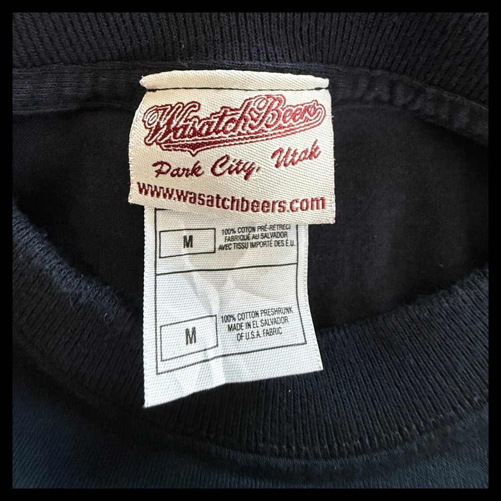 Wasatch Beers Polygamy Porter Shirt Mens Medium Black Park City Utah Brewery Tee - Picture 4 of 5